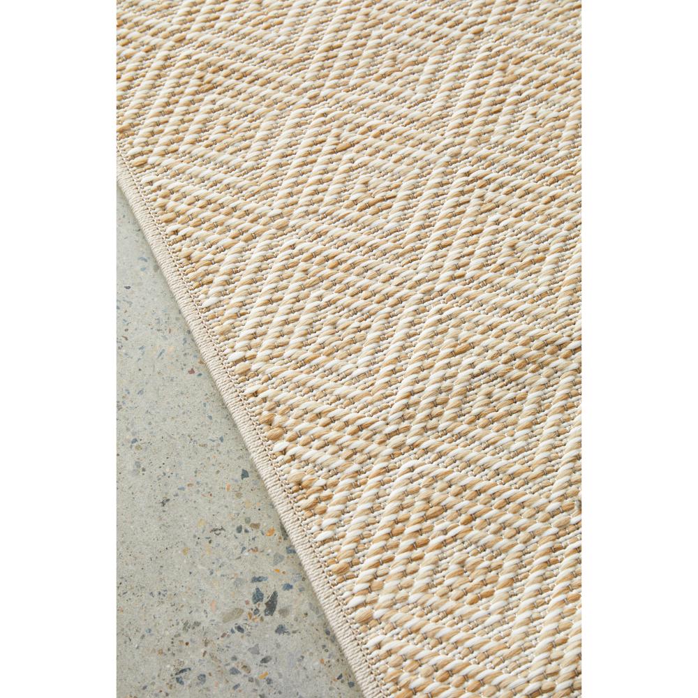 natural brown hallway diamond design indoor outdoor rug detail image - House