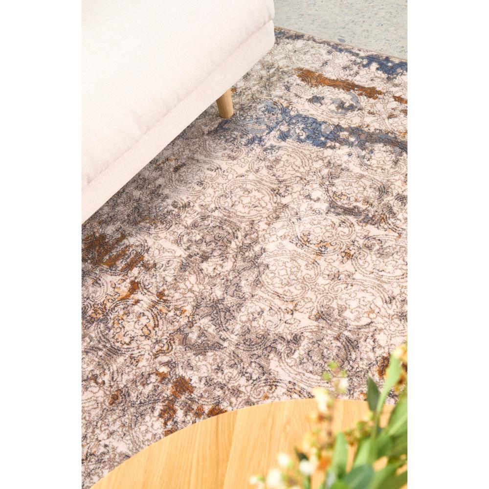 Traditional pattern modern wool rug brown and blue - House