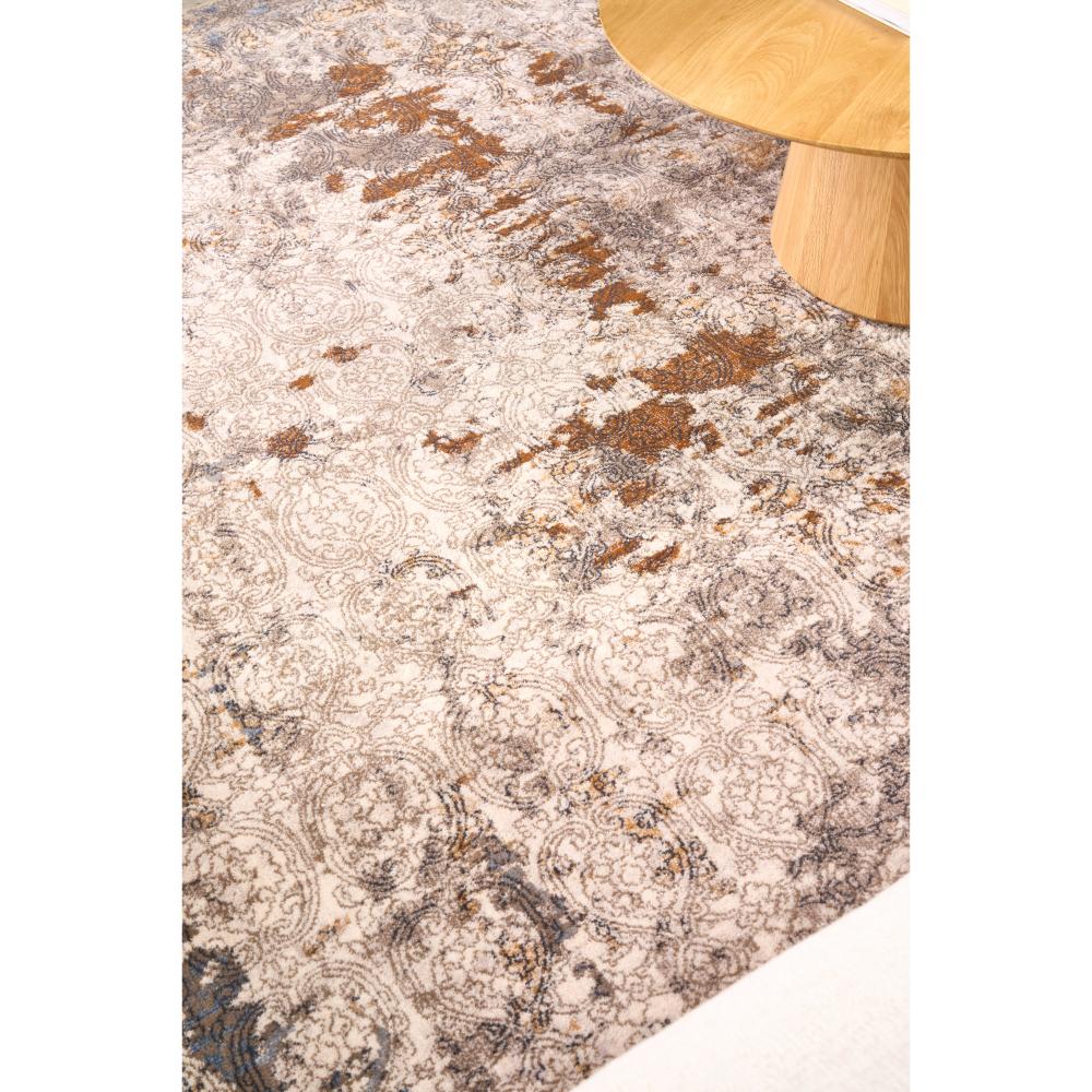 Traditional pattern wool rug brown and blue detail image - House