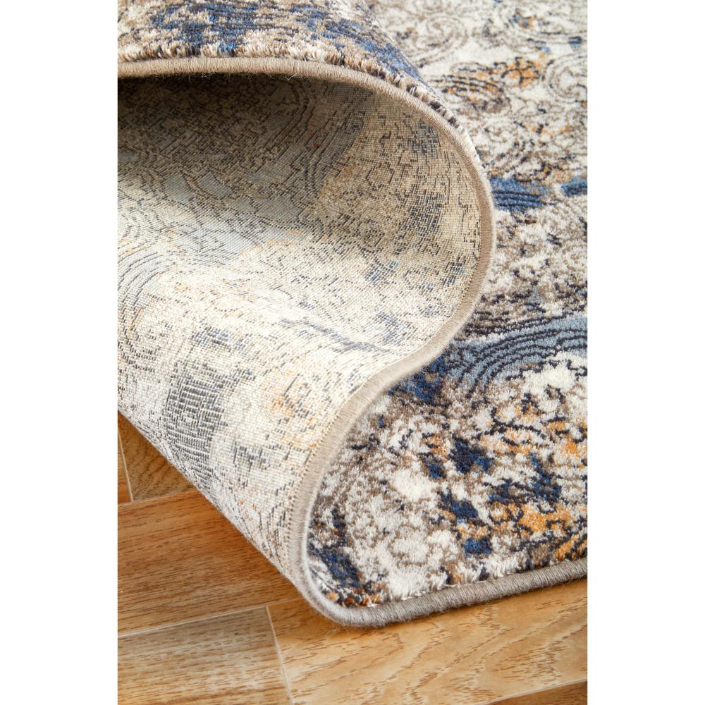 Traditional pattern wool rug brown and blue detail image - House