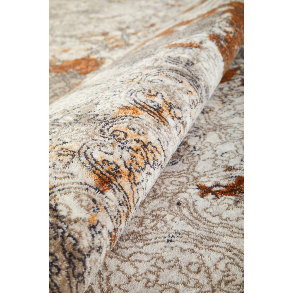 Traditional pattern wool rug brown and blue detail image - House