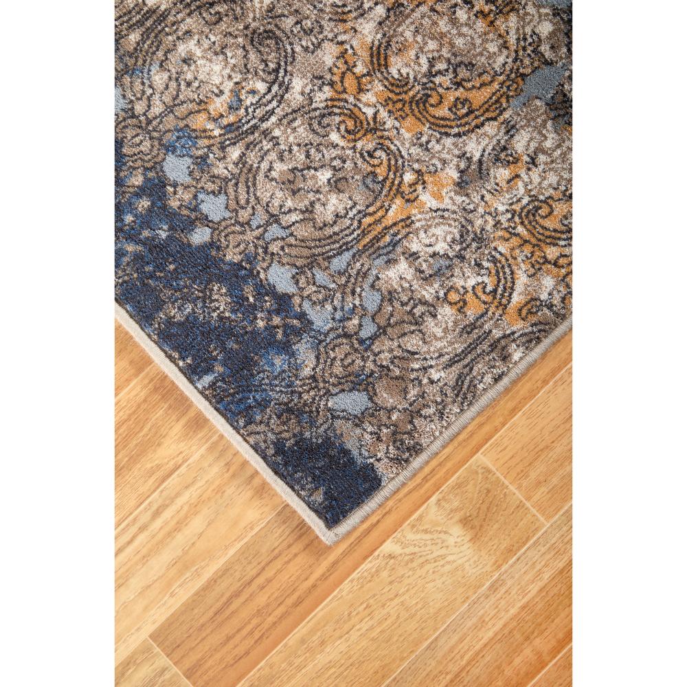 Traditional pattern wool rug brown and blue detail image - House