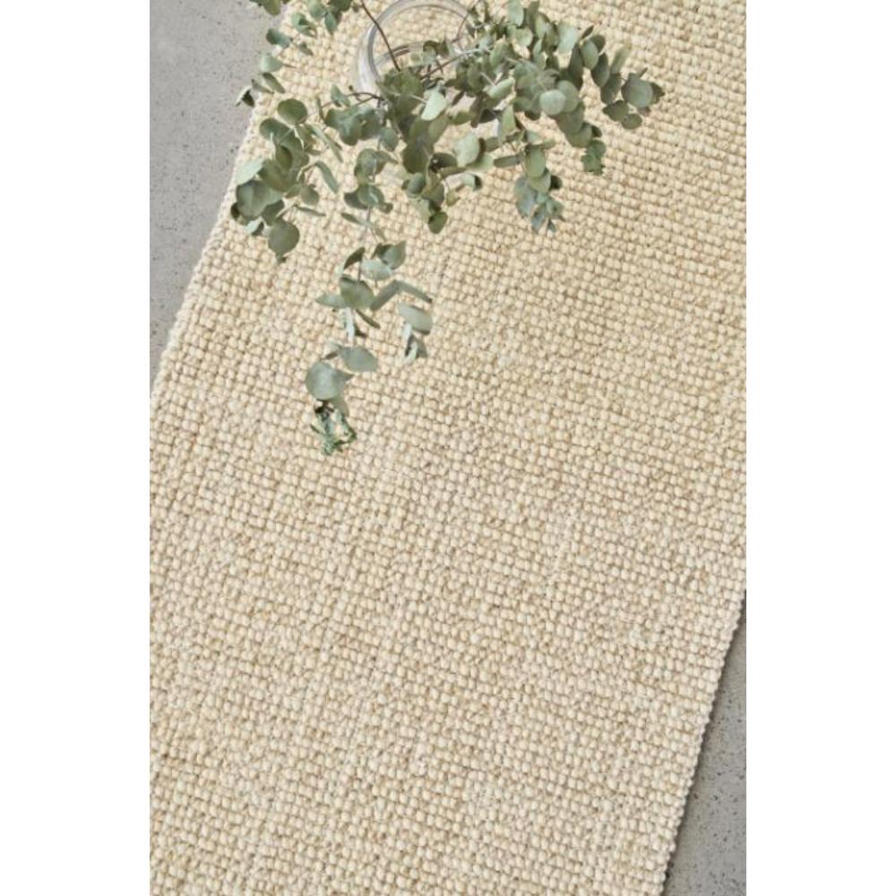 cream beige Hamptons style jute wool rug with native foliage in vase - House
