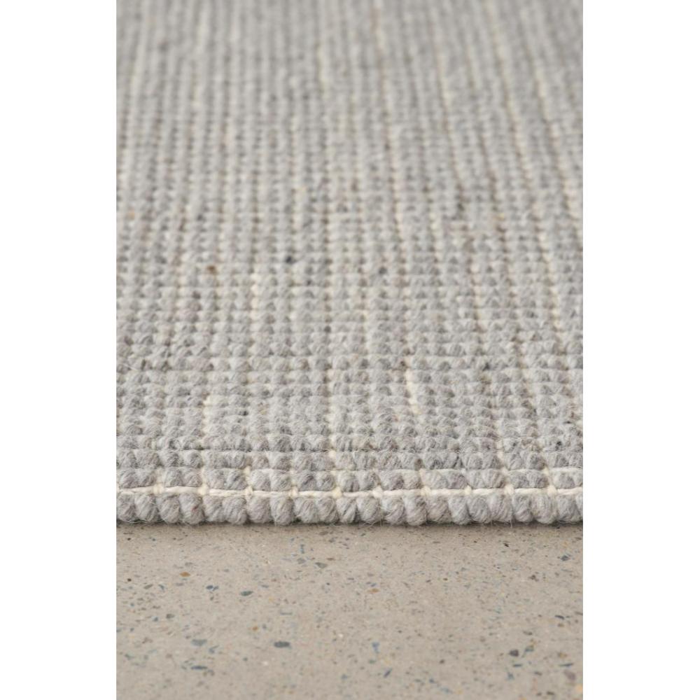 grey Hamptons style jute wool rug detail image - House
