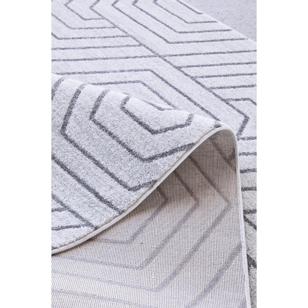 grey modern rug with art deco design detail image- House
