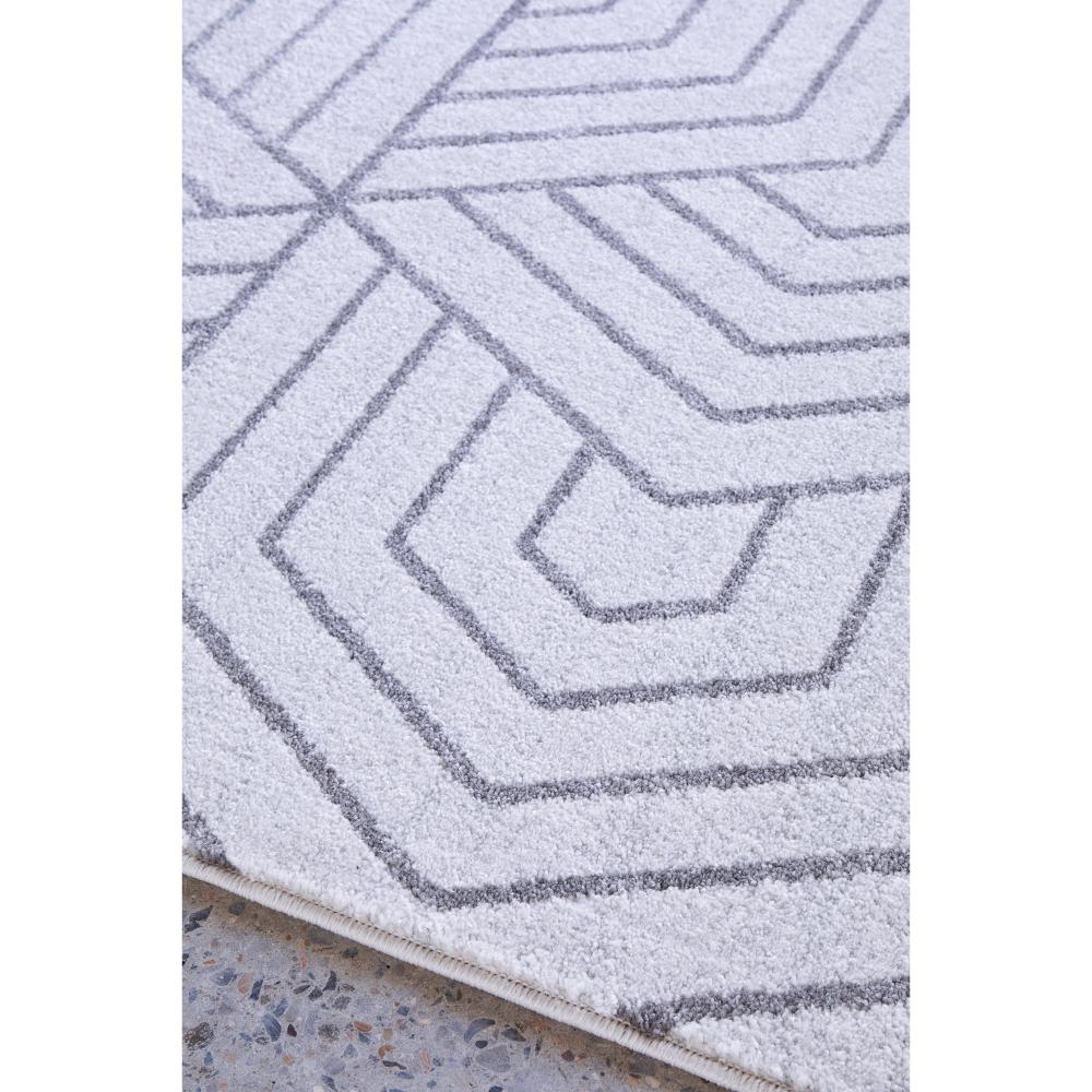 grey modern rug with art deco design detail image- House