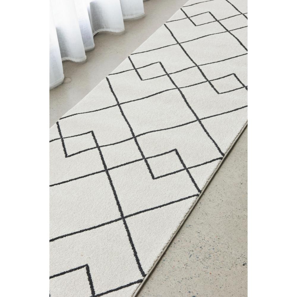 grey modern abstract floor runner by the window - House