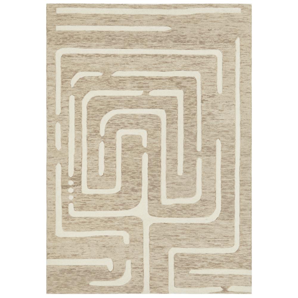 Rug Culture Summit Maze Wool Rug in Linen at House