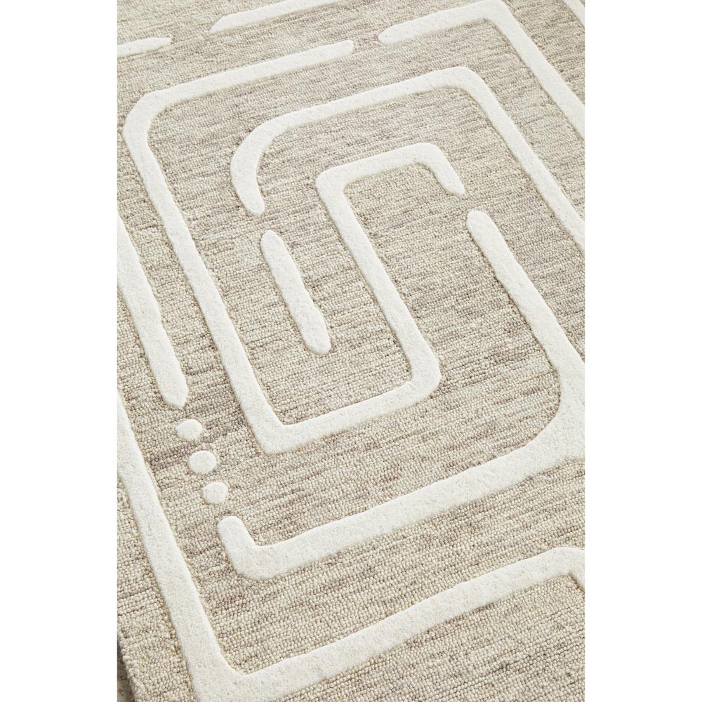 Rug Culture Summit Maze Wool Rug in Linen detail image at House
