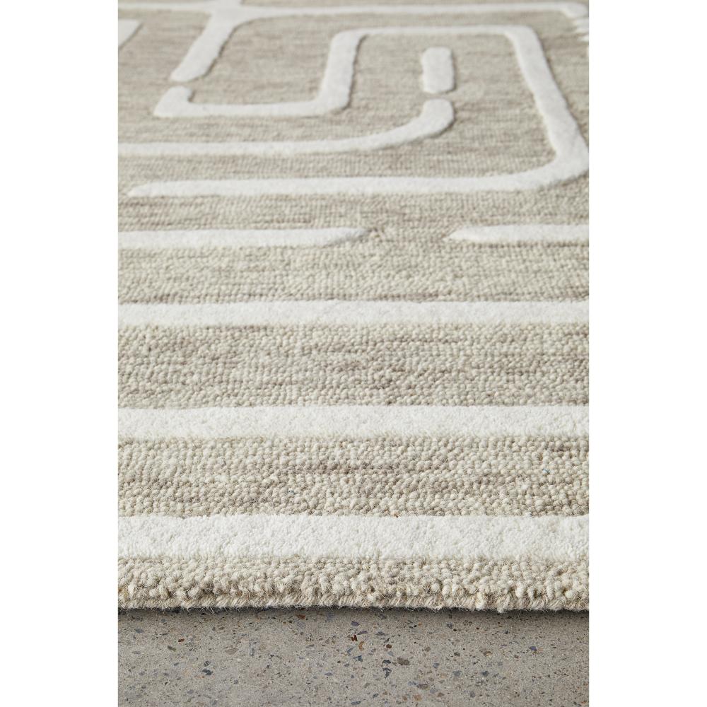 Rug Culture Summit Maze Wool Rug in Linen detail image at House