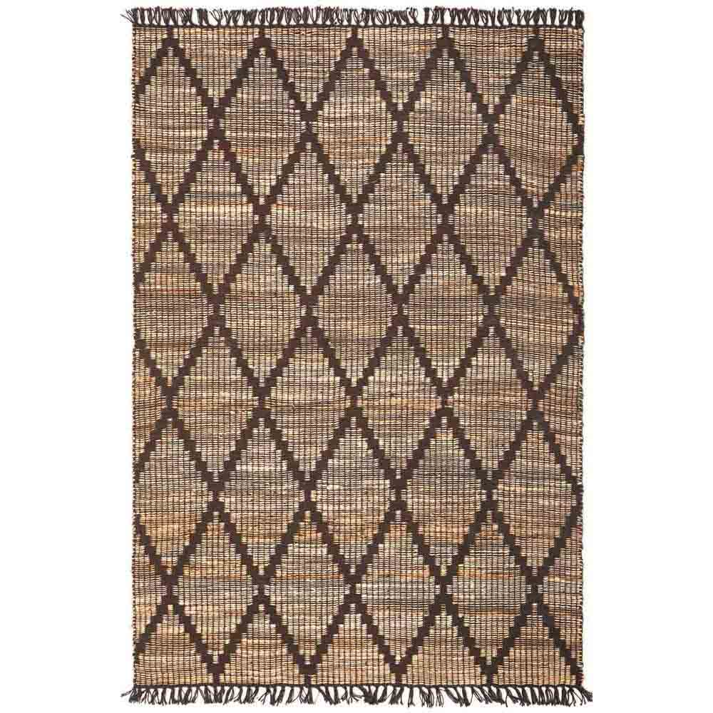 Rug Culture Bali Rug Mocha brown Jute with fringe detail - House
