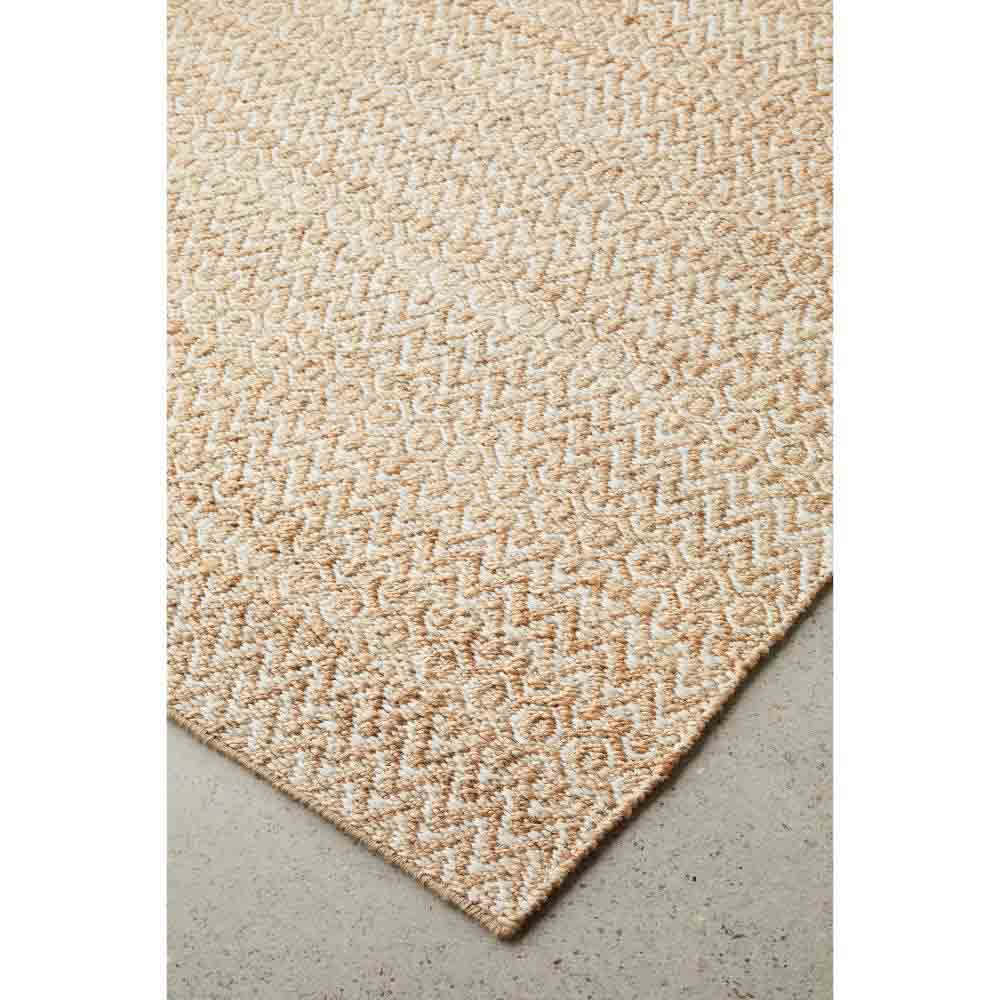 warm beige textured jute rug detail image - House