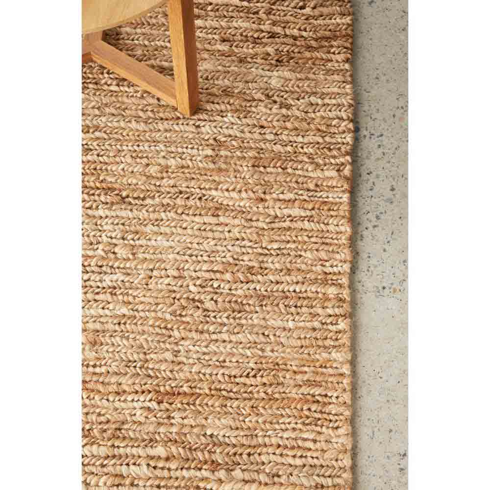 natural brown beige jute rug detail image - House