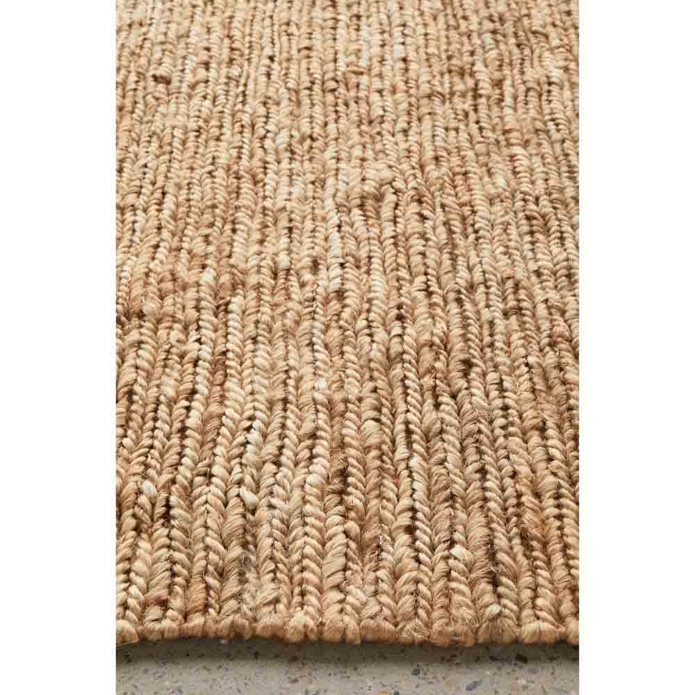 natural brown beige jute rug detail image - House