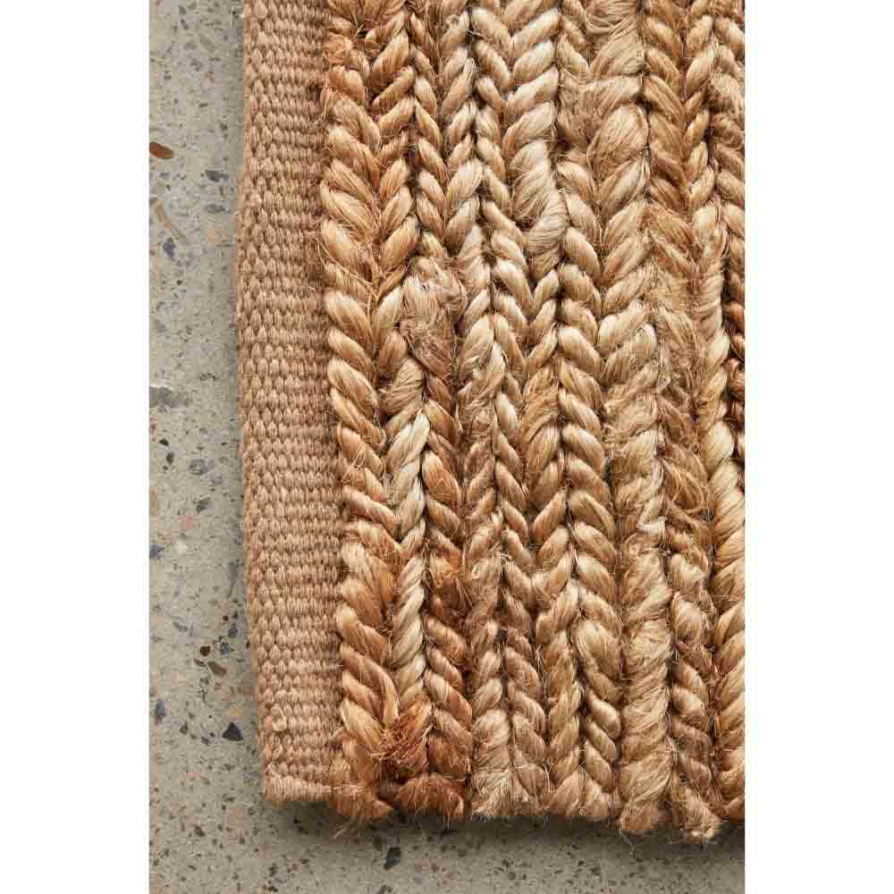 natural brown beige jute rug detail image - House