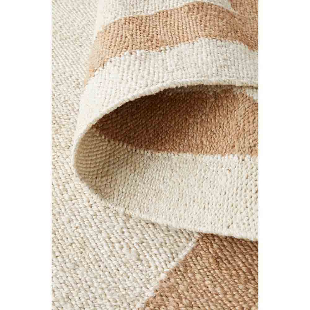 cream jute rug with beige border detail image - House