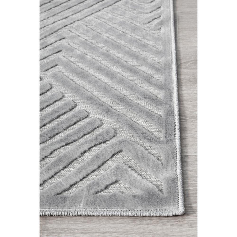 silver grey chevron patterned rug detail image - House