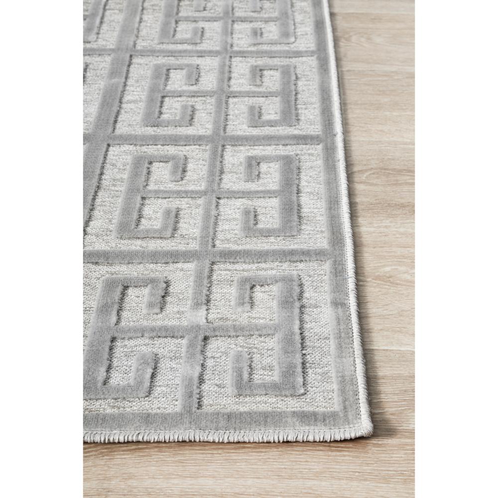 silver grey art deco tile rug detail image - House