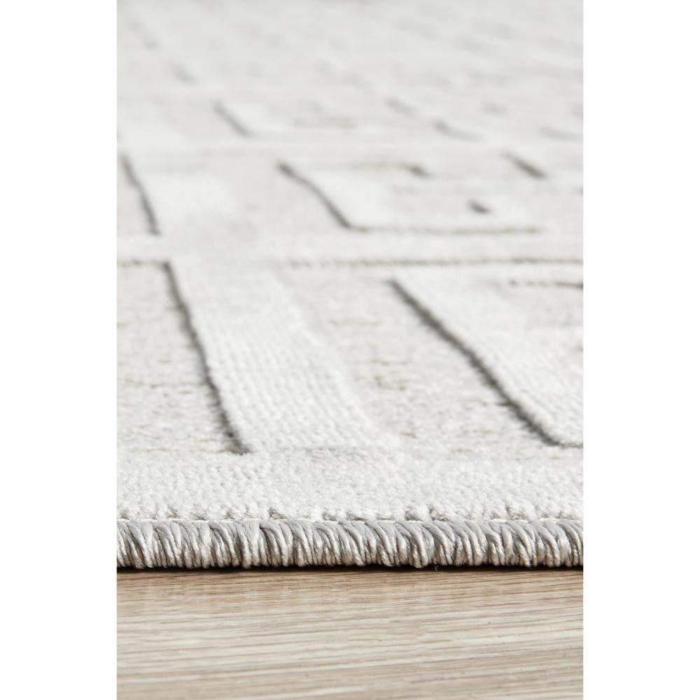 silver grey art deco tile rug detail image - House