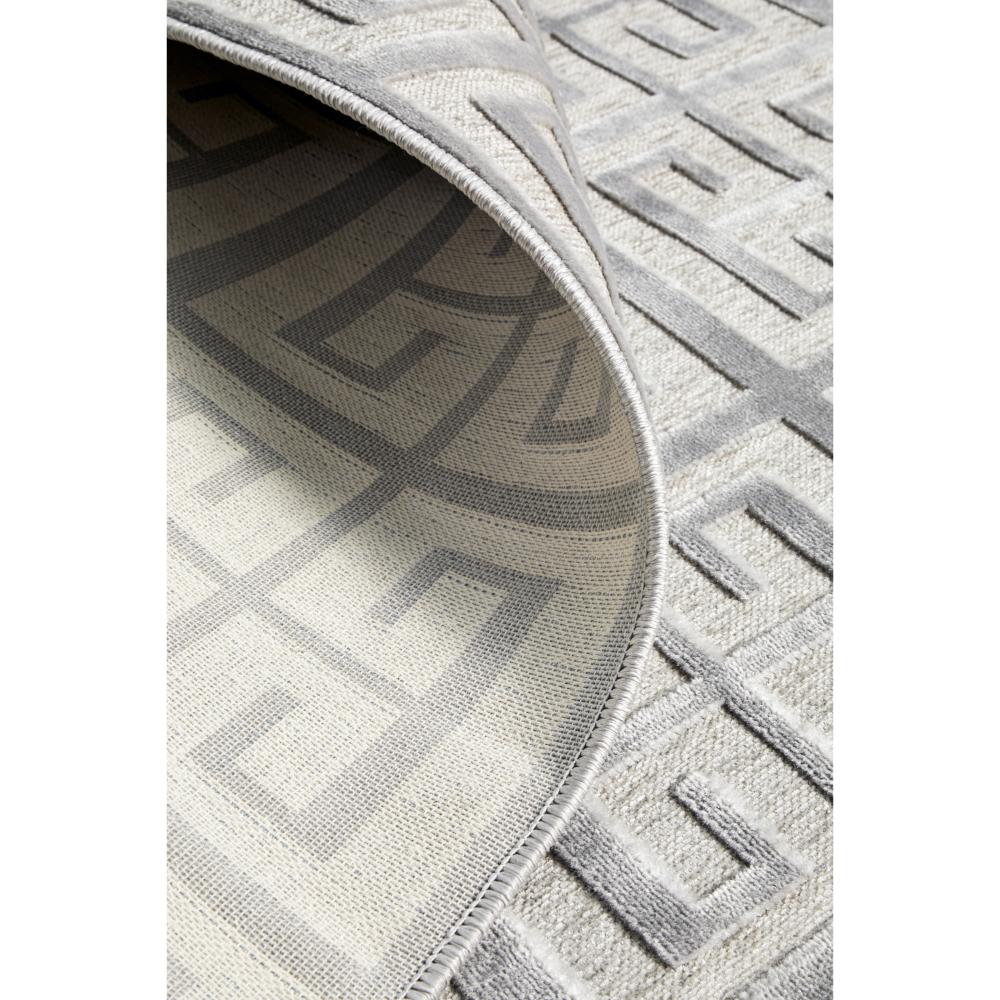 silver grey art deco tile rug detail image - House