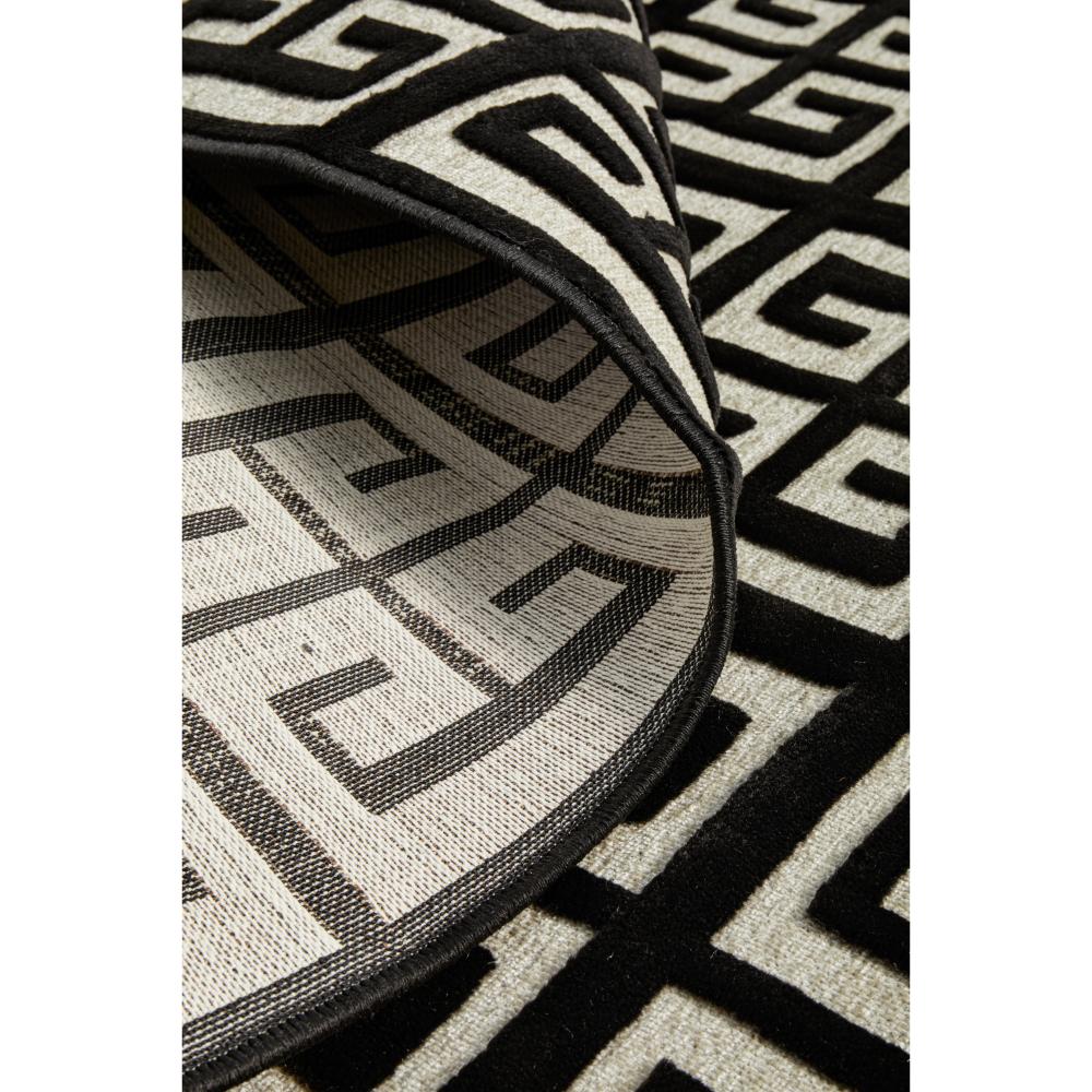 black and gold art deco tile rug detail image - House