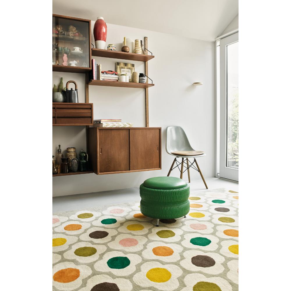 Spot Flower Wool Rug Multicolour in sun drenched room - House