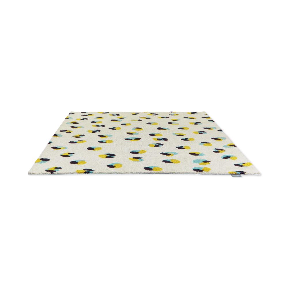 Cream Leopard Dots Wool Rug angled image - House