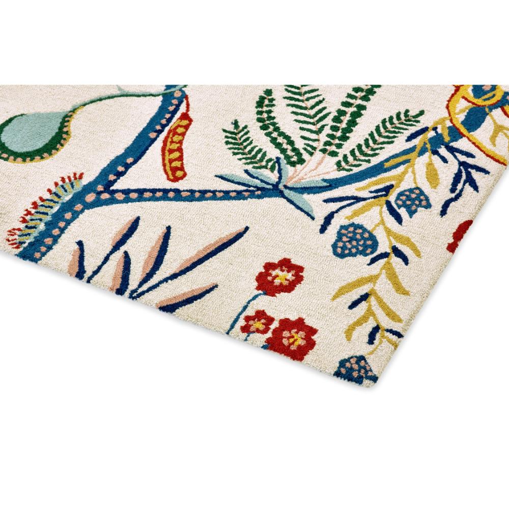 multicolour floral wool rug detailed image - House