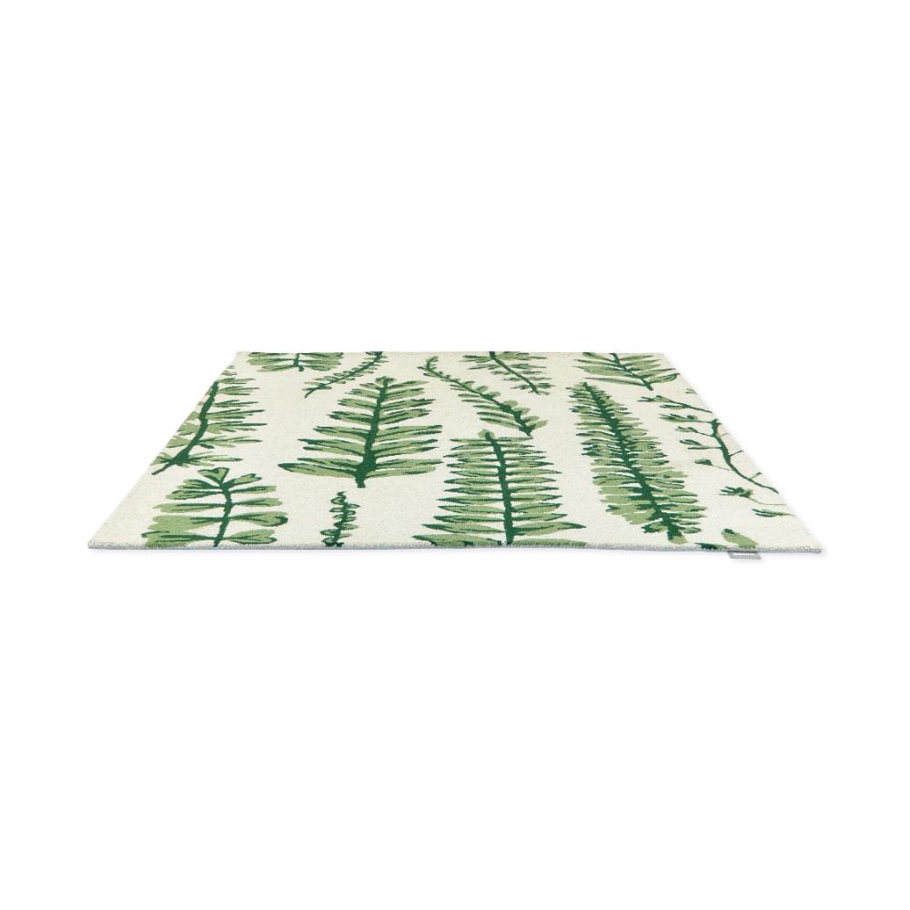 Green fern wool rug detailed image - House