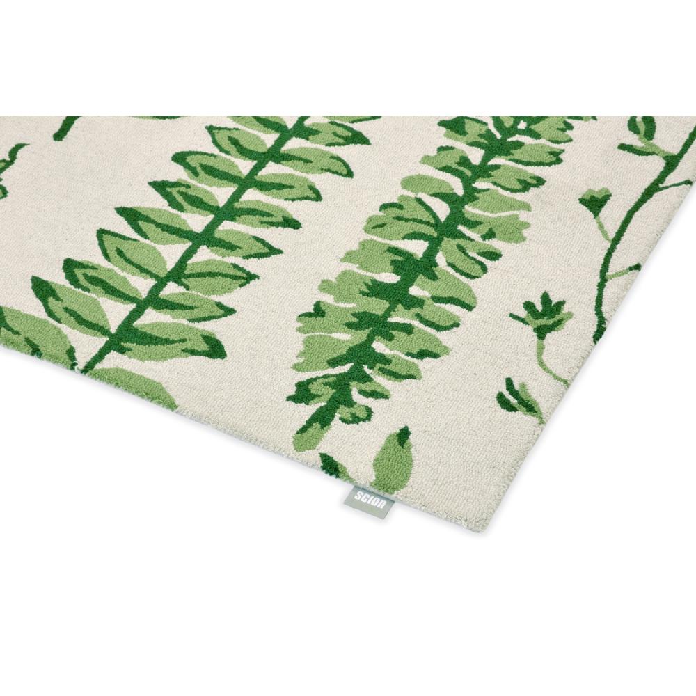 Green fern wool rug detailed image - House