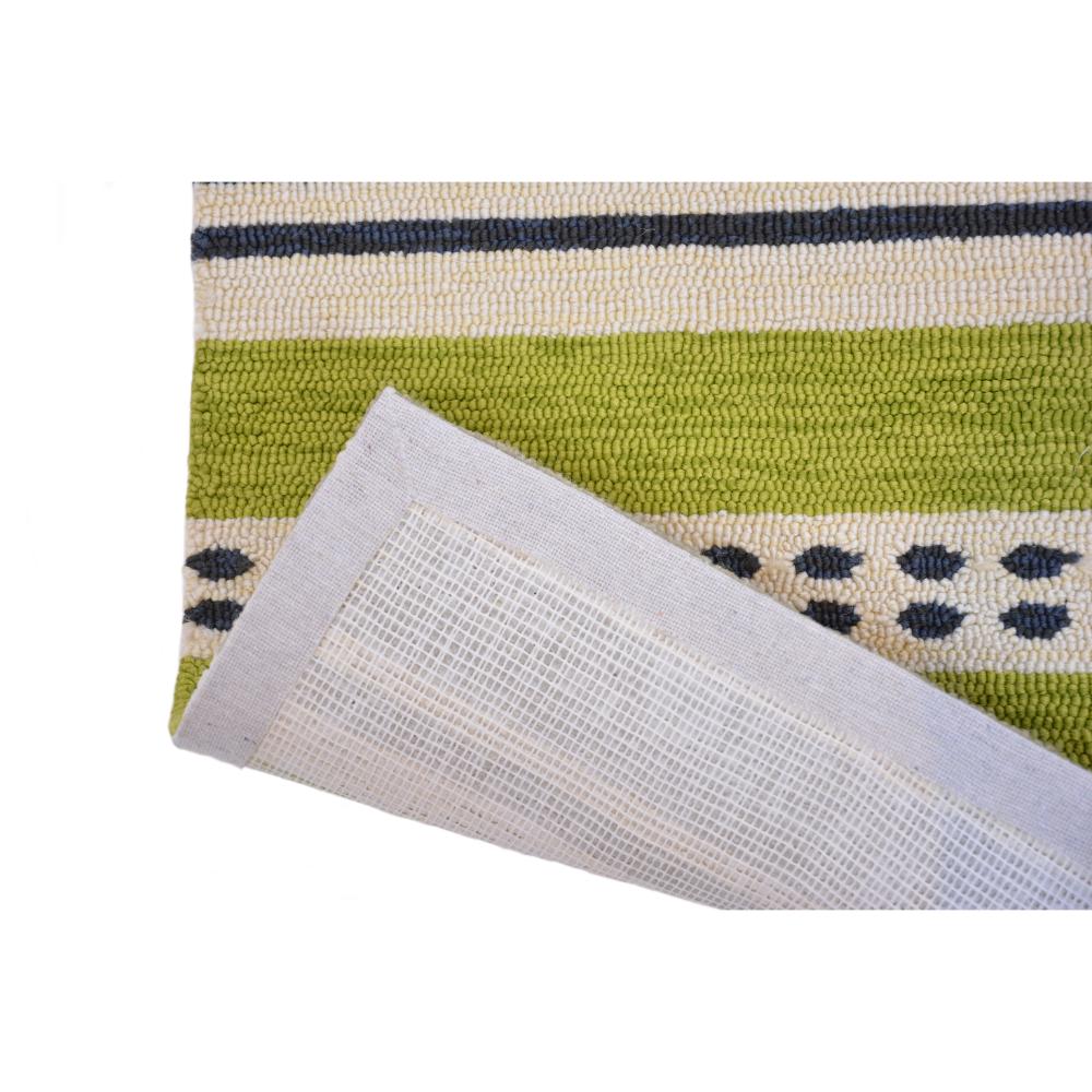 green and blue stripe indoor/outdoor rug detailed image - House