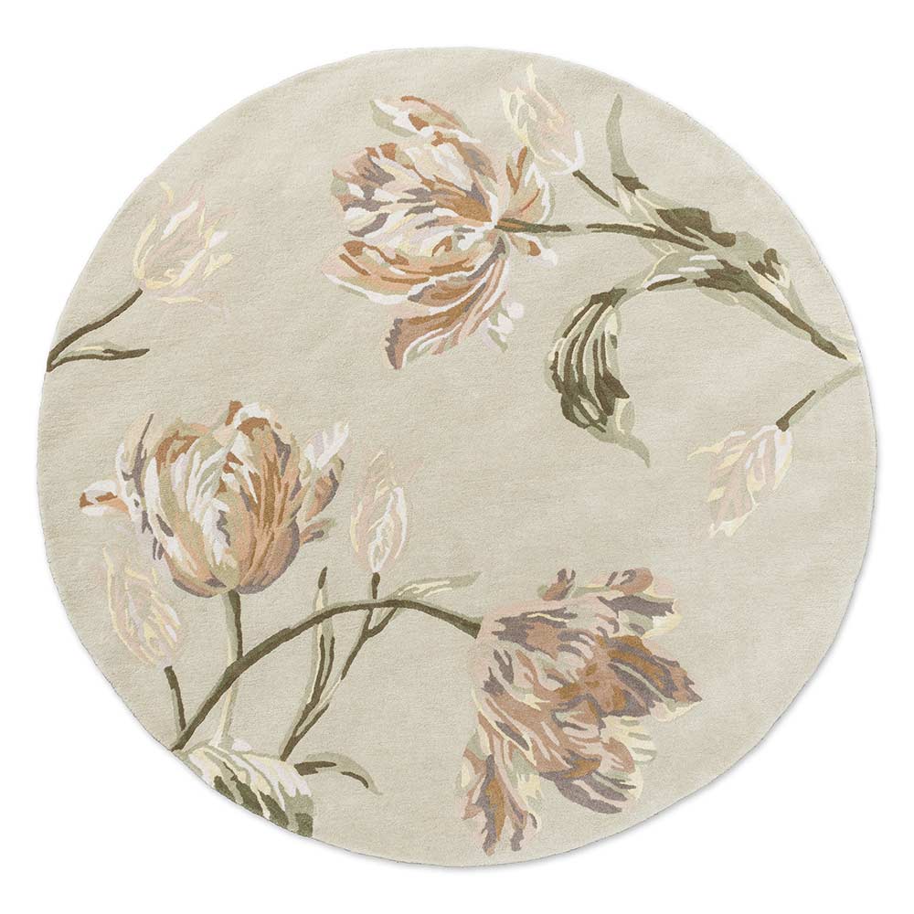 Laura Ashley Gosford Round Rug Natural/Sage - House