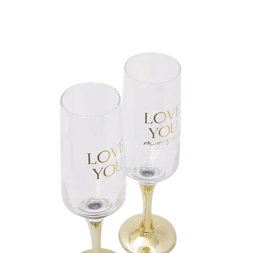 Splosh Set Of 2 Love You Champagne Flutes