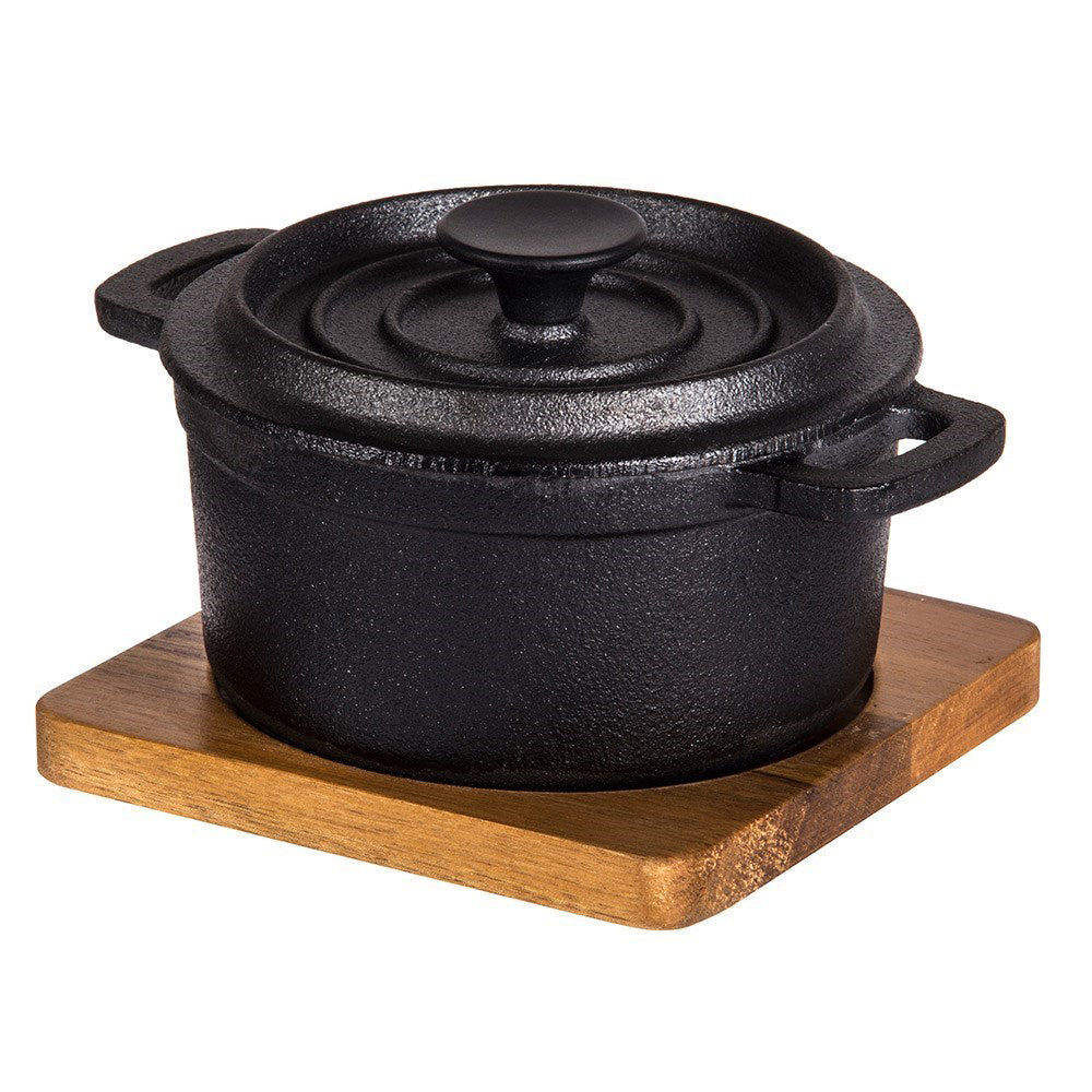 Davis & Waddell Fine Foods Cast Iron Skillet with Lid & Acacia Trivet