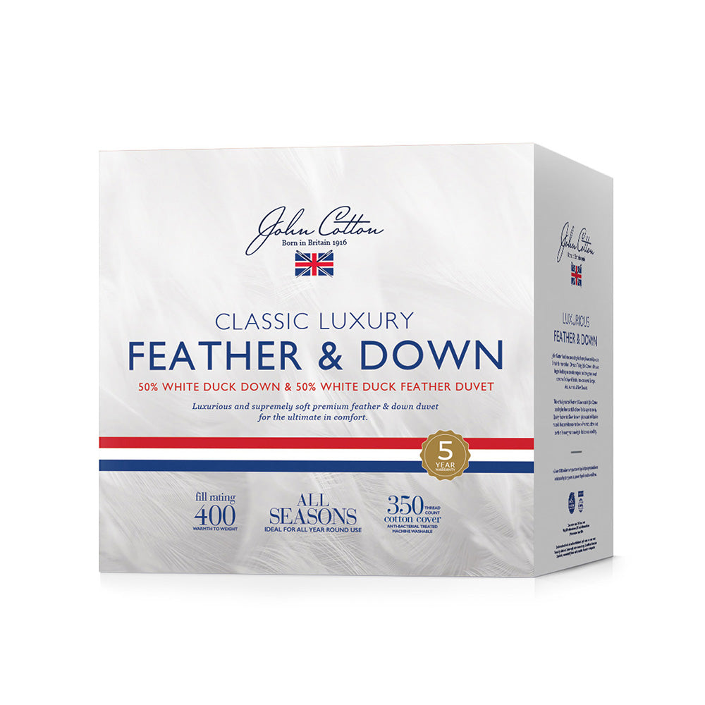 John Cotton Classic Luxury 50/50 White Duck Feather & Down Quilt