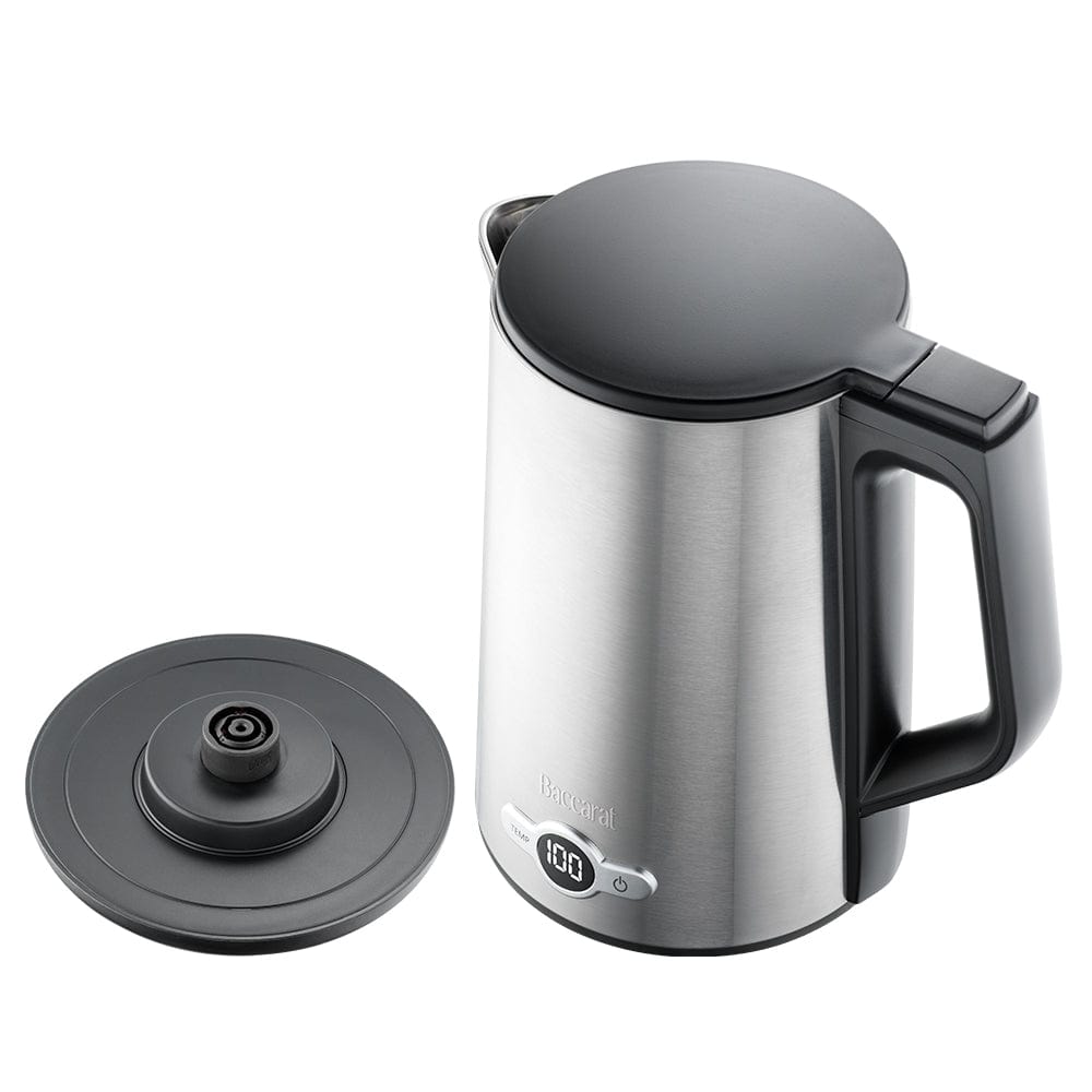 Baccarat The Boiling Point Tempcontrol Kettle in Silver at House. Cordless silver kettle with swivel base.