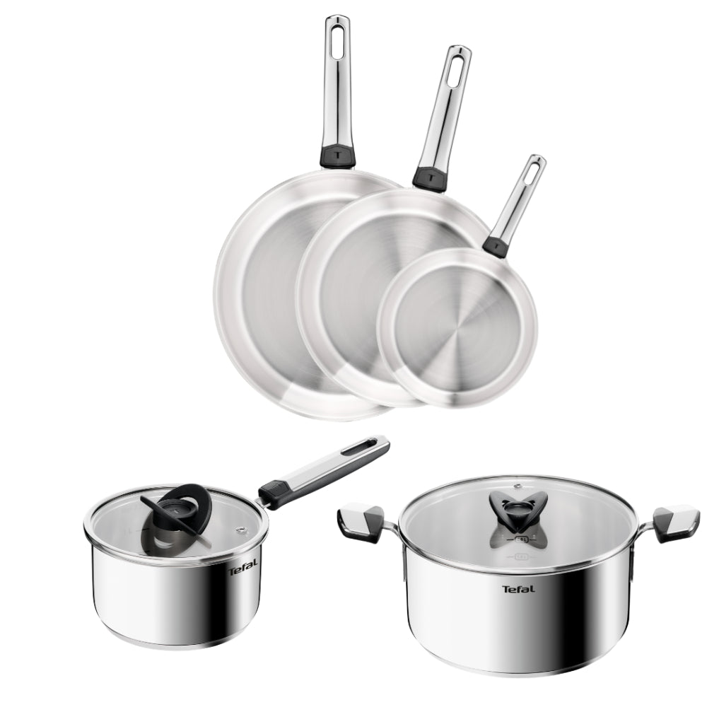 Tefal Emotion+ Induction Stainless Steel Uncoated 5 Piece Cookware Set