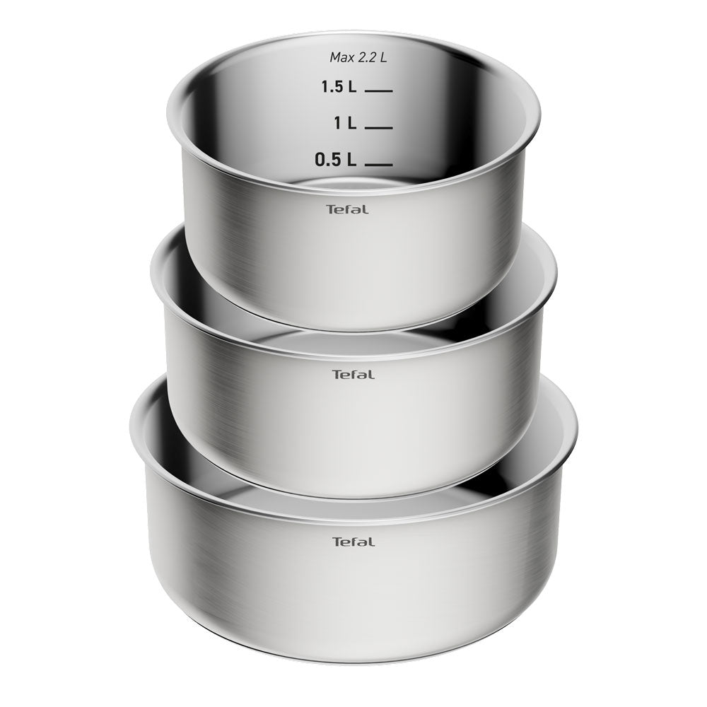 Tefal Ingenio Emotion+ Induction Uncoated Stainless Steel 4 Piece Induction Pot Set