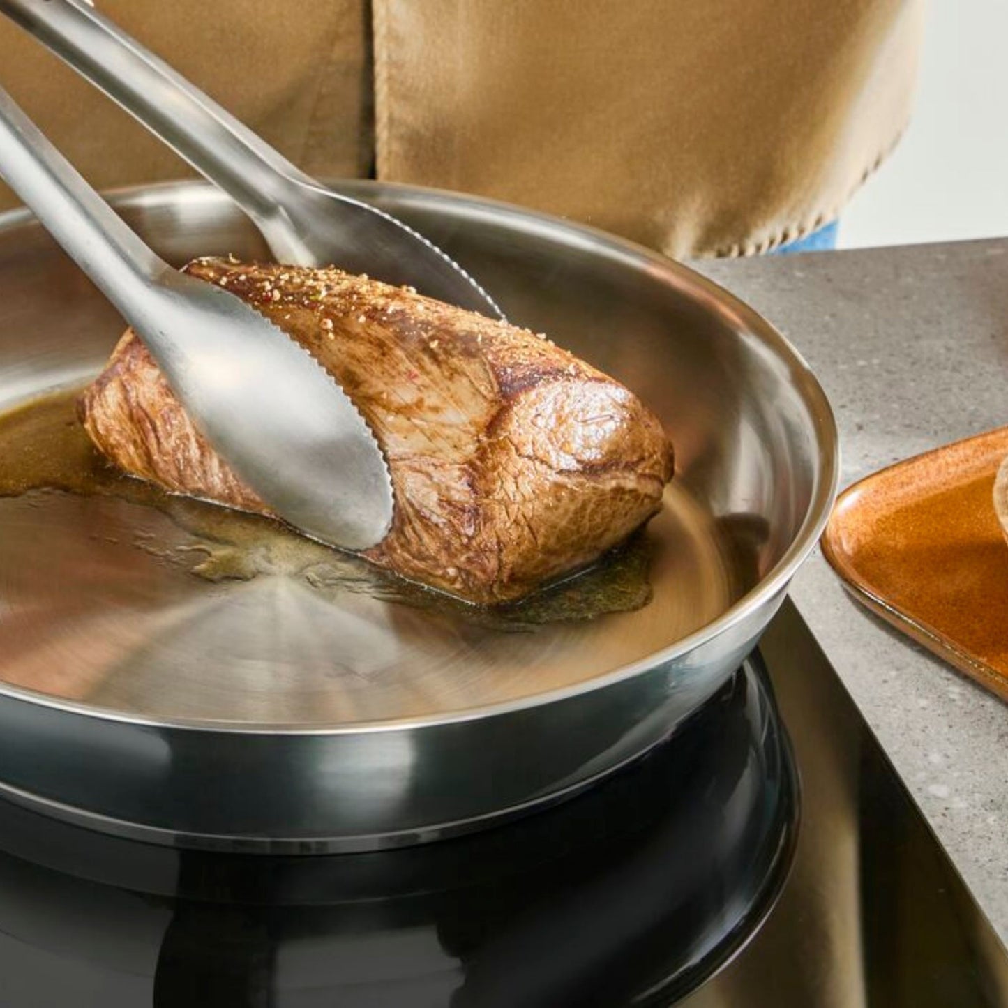 Tefal Emotion+ Induction Stainless Steel Frypan 24cm