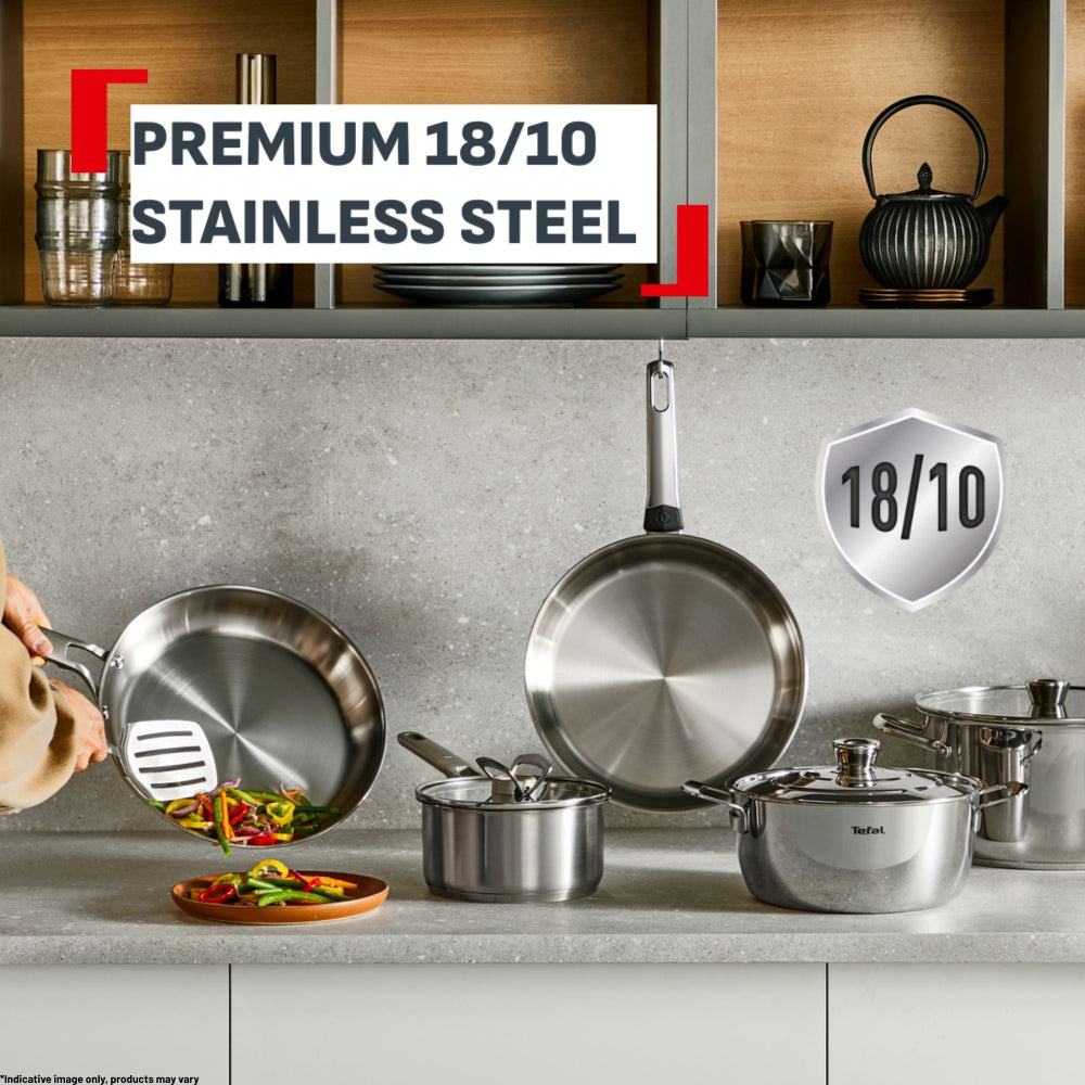 Tefal Emotion+ Induction Stainless Steel Uncoated 9 Piece Cookware Set