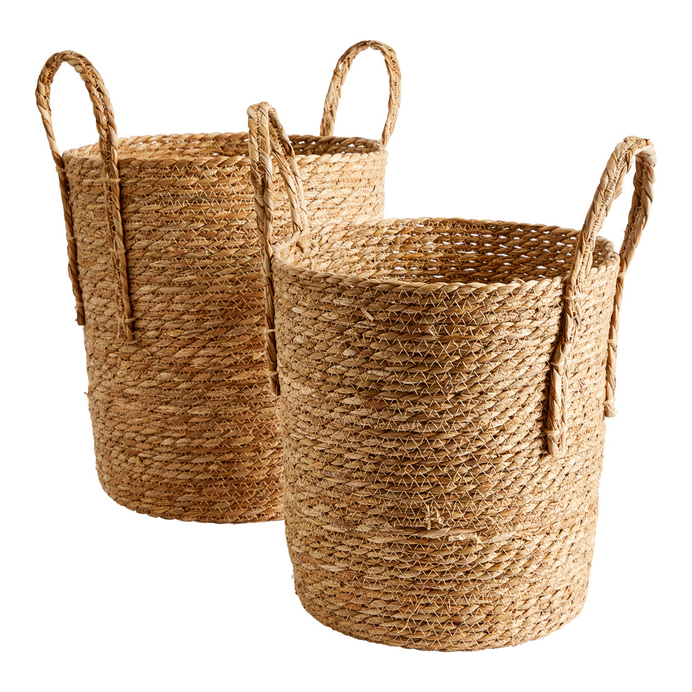 Deborah Hutton Set of 2 Bulrush Woven Baskets