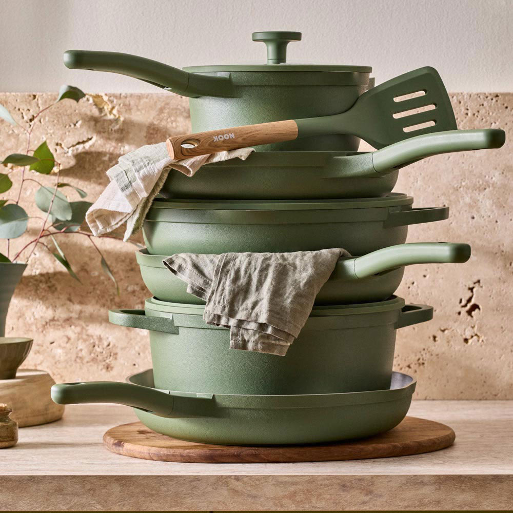 NOOK by Baccarat 9 Piece Cookware Set Sage