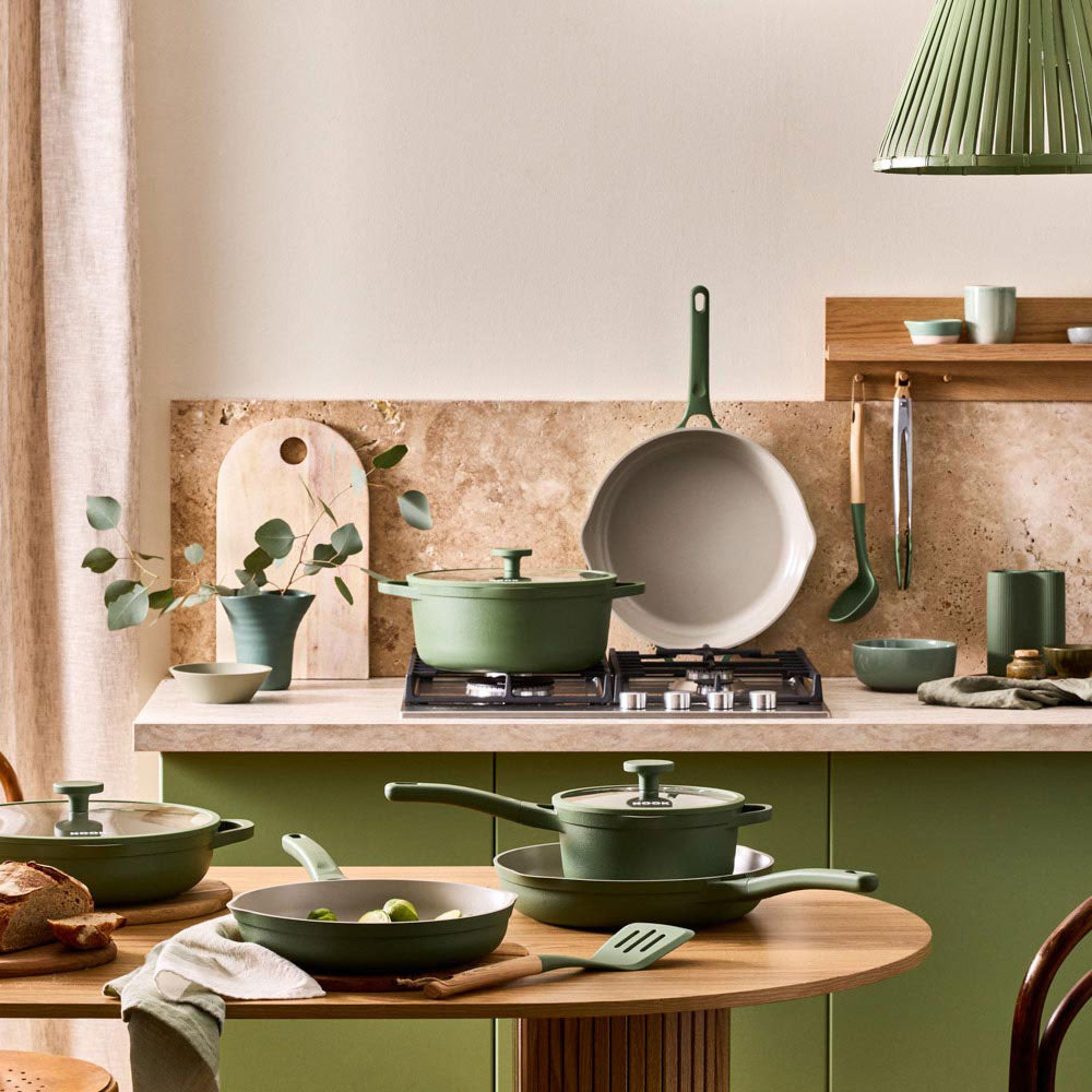NOOK by Baccarat 9 Piece Cookware Set Sage