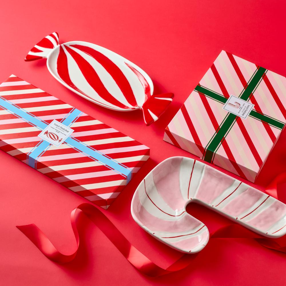 Ambrosia Santas Workshop Candy Cane Plate