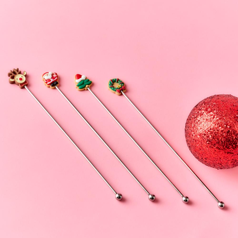 Ambrosia Santas Workshop Set of 4 Cocktail Stirrers