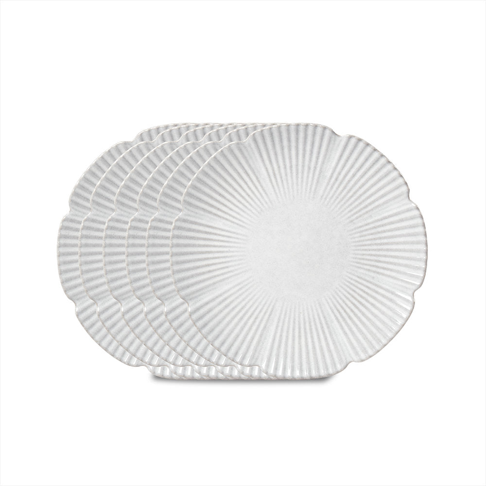 Salt & Pepper Hostess Flower Plate 20cm - Set of 6