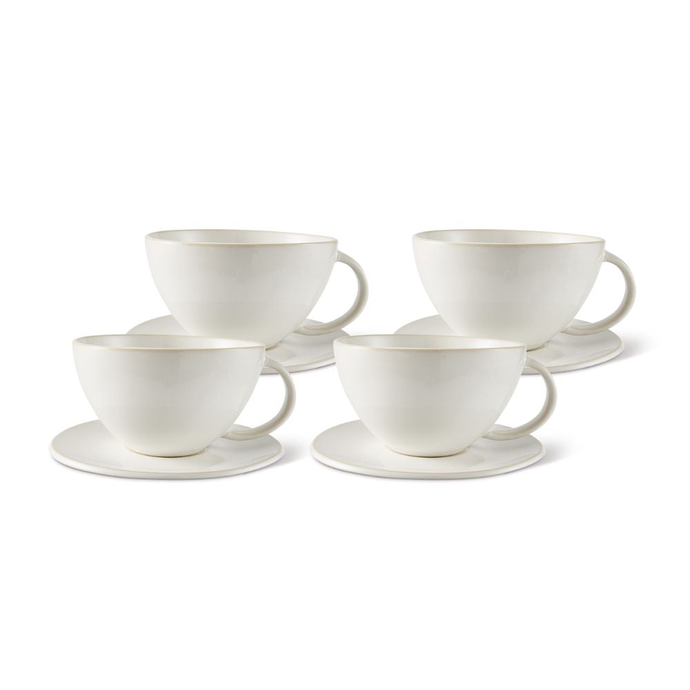 Salt & Pepper Riley Teacups & Saucers 360mL - Set of 4