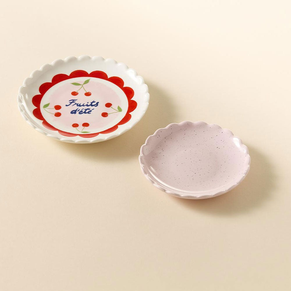 Salt & Pepper Wonderland Set of 2 Fruit Dete Trinket Dishes
