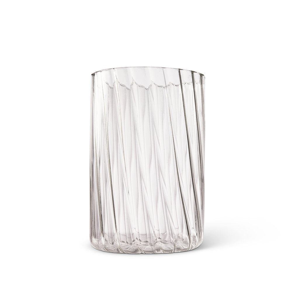 Salt & Pepper Swirl Hurricane Vase 10 x 15cm