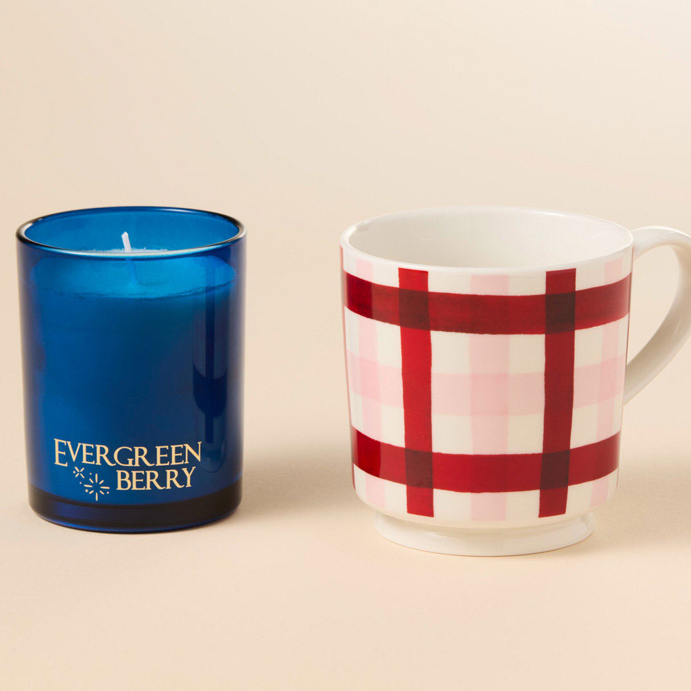 Salt & Pepper Wonderland Evergreen Candle & Mug Set